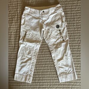 Diesel White Cropped Cargo Pants